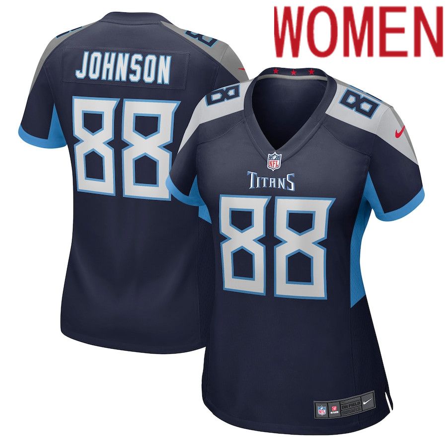 Women Tennessee Titans #88 Marcus Johnson Nike Navy Game NFL Jersey->women nfl jersey->Women Jersey